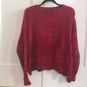 Cherry red chenille sweater
